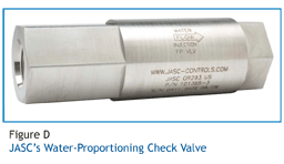 Water-proportioning check valve