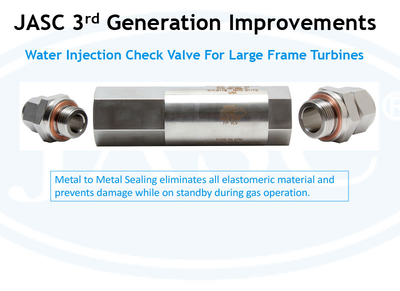 Water Injection Check Valve for Large Frame Turbines